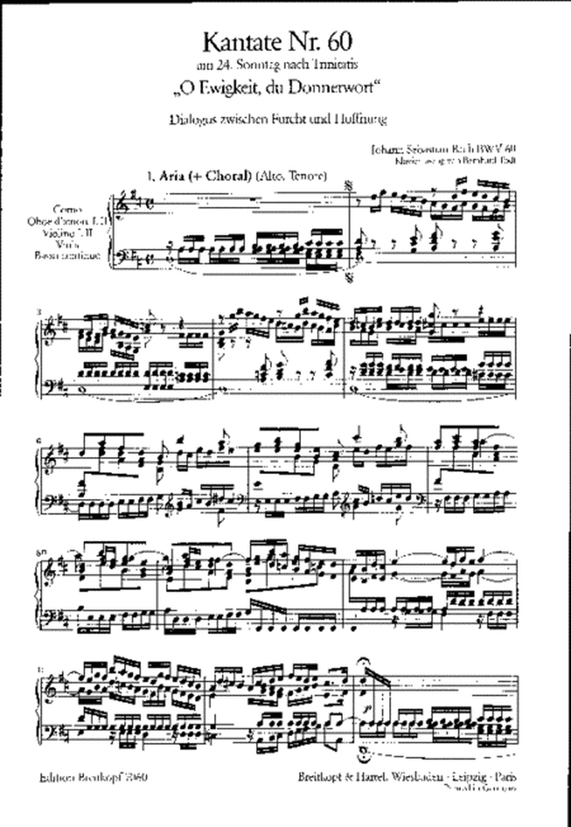 Cantata BWV 60 "O Ewigkeit, du Donnerwort"