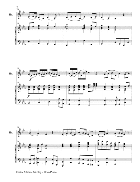EASTER ALLELUIA MEDLEY (Duet – French Horn/Piano) Score and HornPart image number null