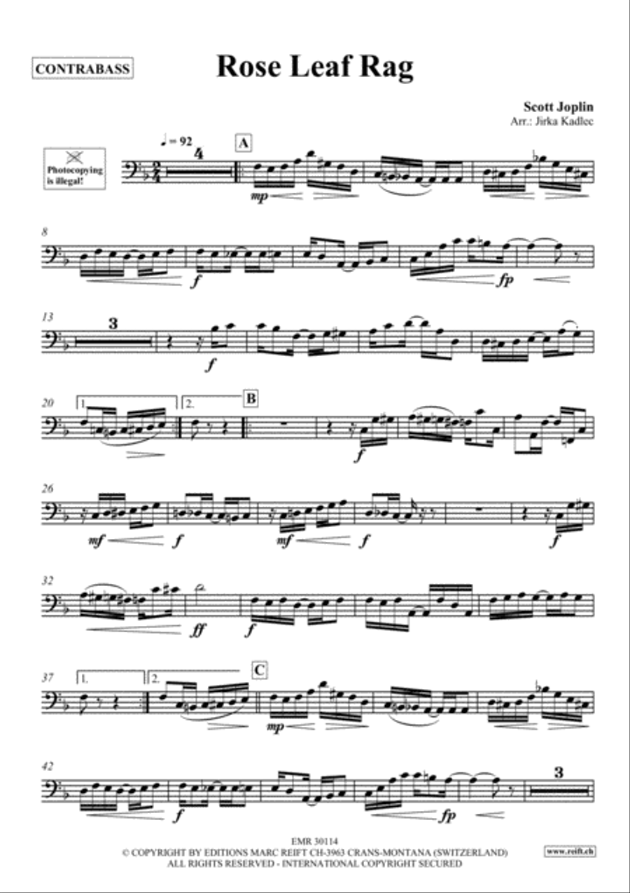 Rose Leaf Rag Double Bass scores gallery preview page 2