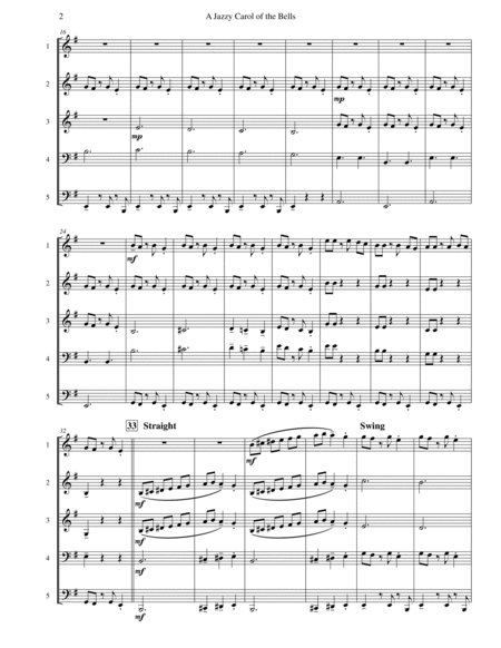 Carol of the Bells (Jazz Waltz for Saxophone Quintet) image number null