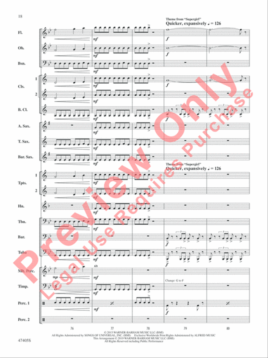 DC Comics Superheroes Concert Band scores gallery preview page 19