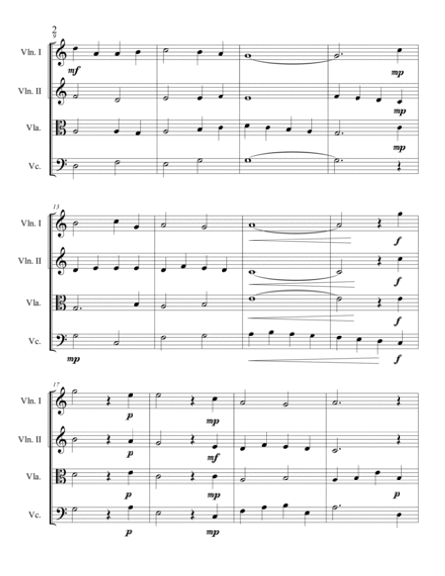 Veni, Veni, Emmanuel for String Quartet String Quartet scores gallery preview page 3