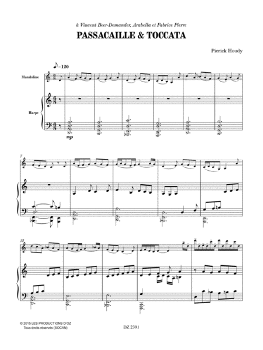 Passacaille & Toccata Harp scores gallery preview page 2