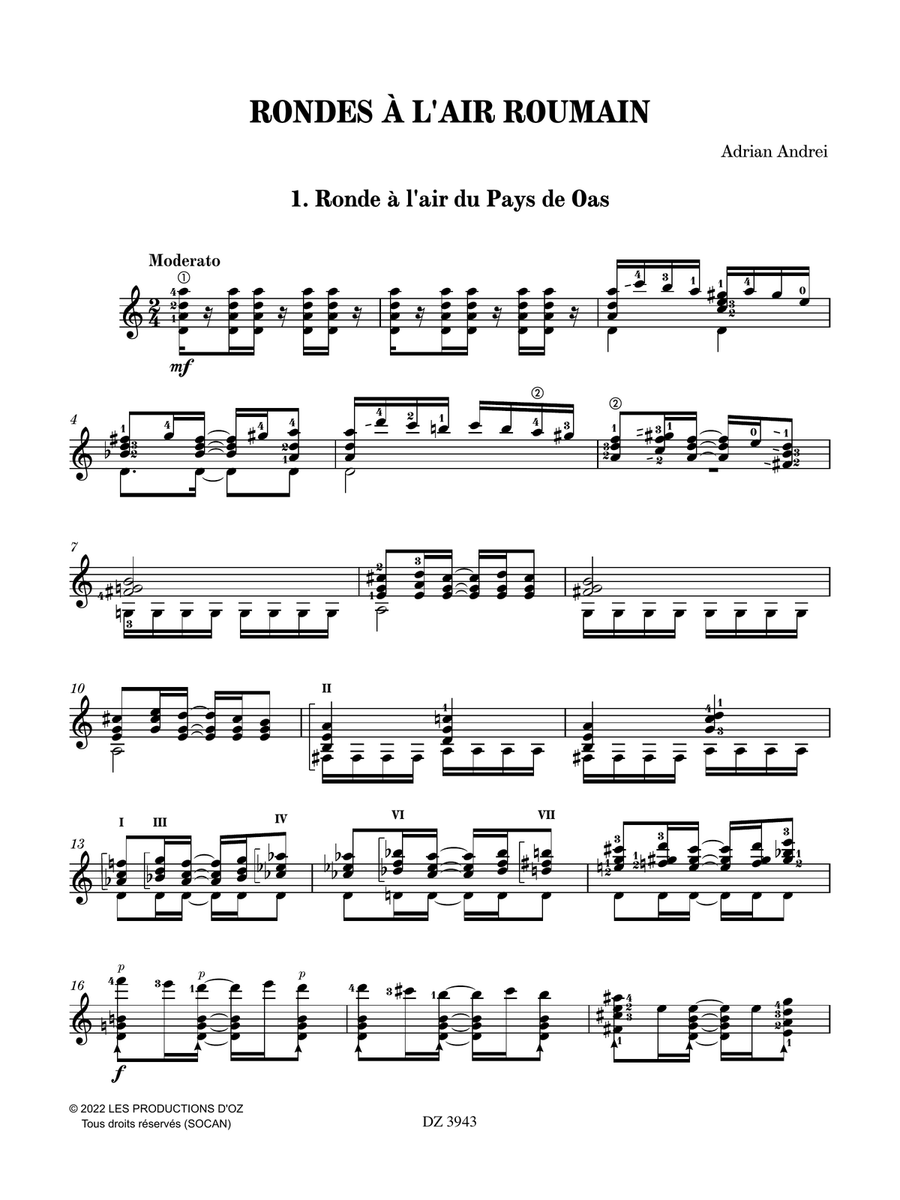 Rondes à l'air roumain by Adrian Andrei Classical Guitar - Digital Sheet Music page 4
