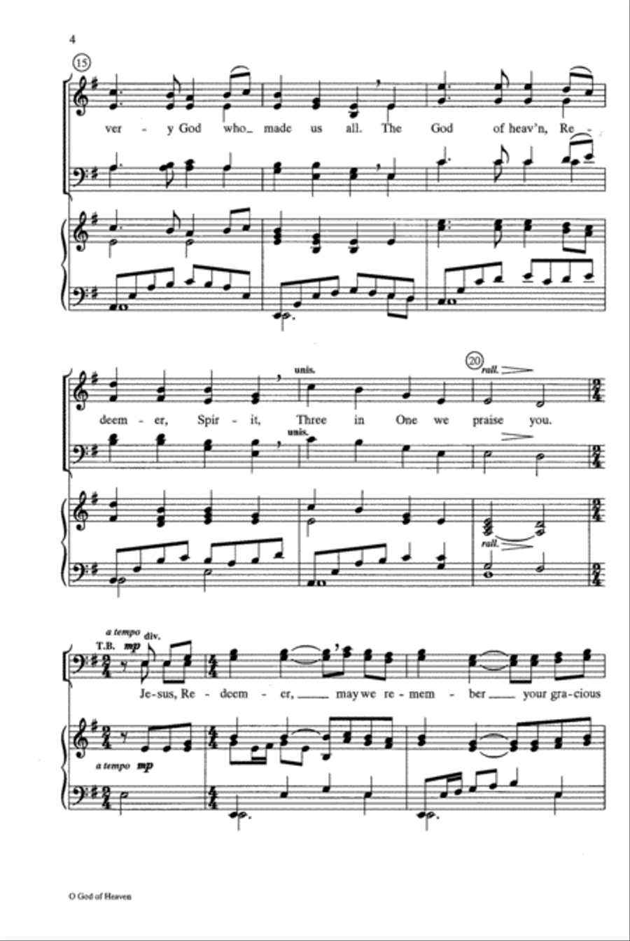 O God of Heaven 4-Part scores gallery preview page 4