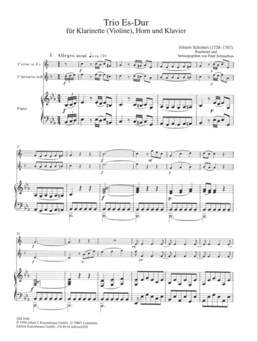 Trio for clarinet (or violin), horn and piano