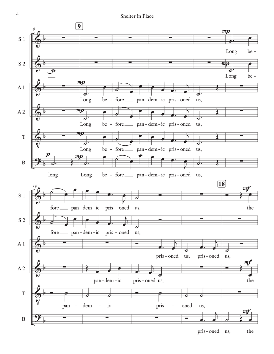 Shelter in Place for SSAATB chorus and nature soundtrack SSAATB scores gallery preview page 4