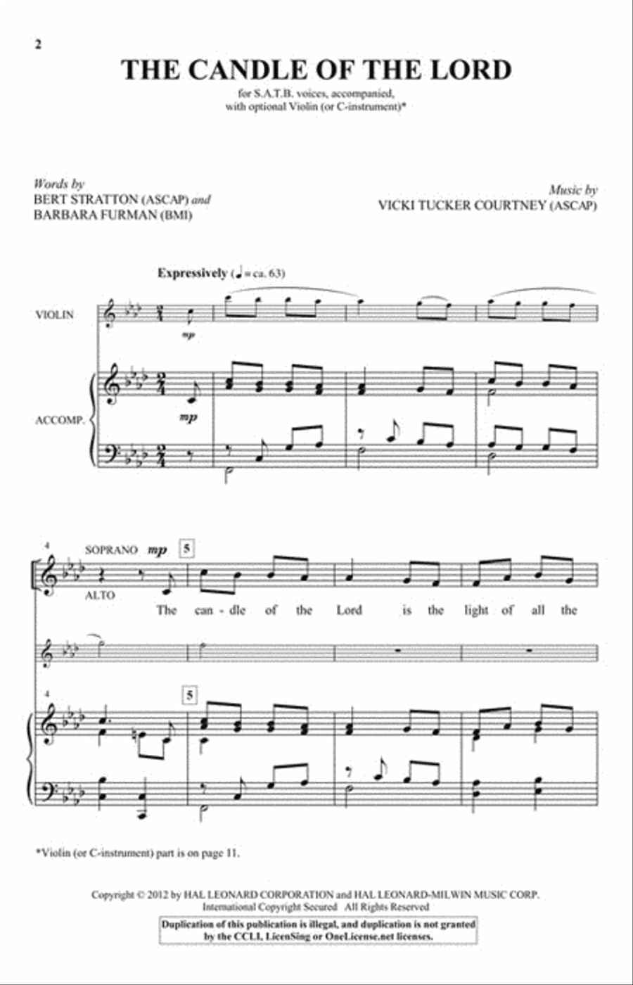 The Candle of the Lord 4-Part scores gallery preview page 2
