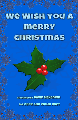 Book cover for We Wish You a Merry Christmas, Jazz Style, for Oboe and Violin Duet