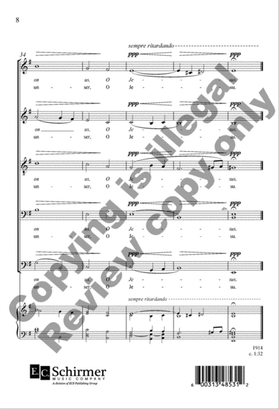 The Lamb of God (Das Agnus Dei) A Cappella scores gallery preview page 7