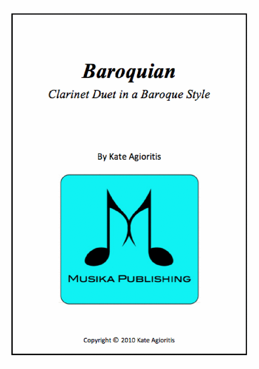 Baroquian - Duet for 2 Clarinets in a Baroque Style Clarinet scores gallery preview page 1