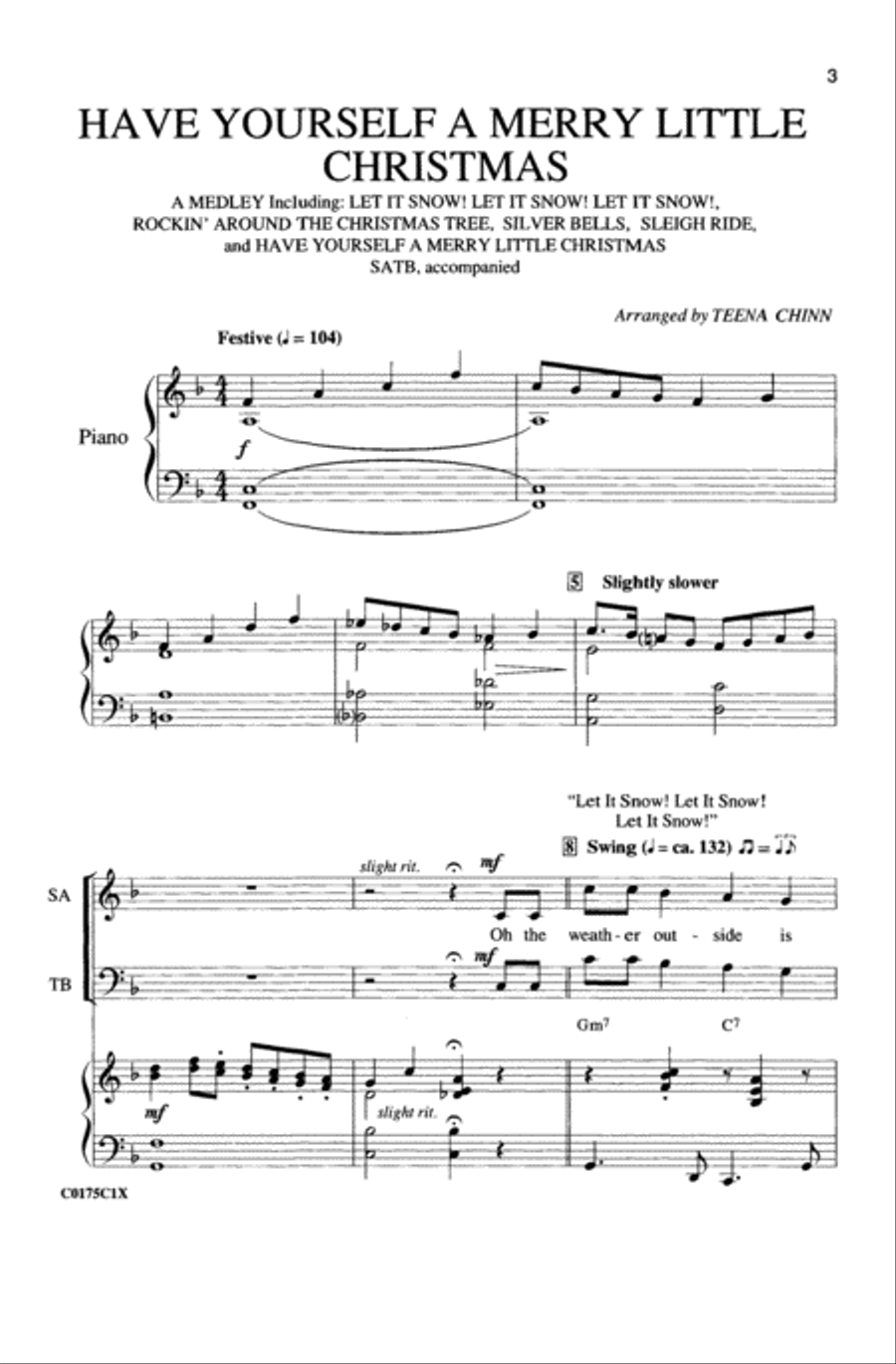 Have Yourself a Merry Little Christmas (A Medley) 4-Part scores gallery preview page 2
