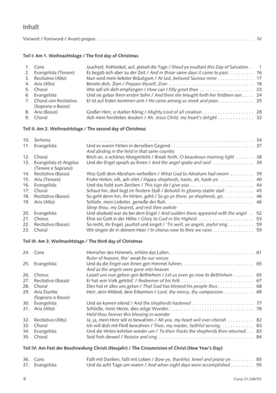 Christmas Oratorio, Parts I-VI (Weihnachtsoratorium, Teile I-VI) Voice scores gallery preview page 3