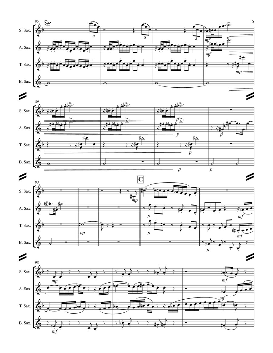 1812 Overture (for Saxophone Quartet SATB) Saxophone Quartet scores gallery preview page 6