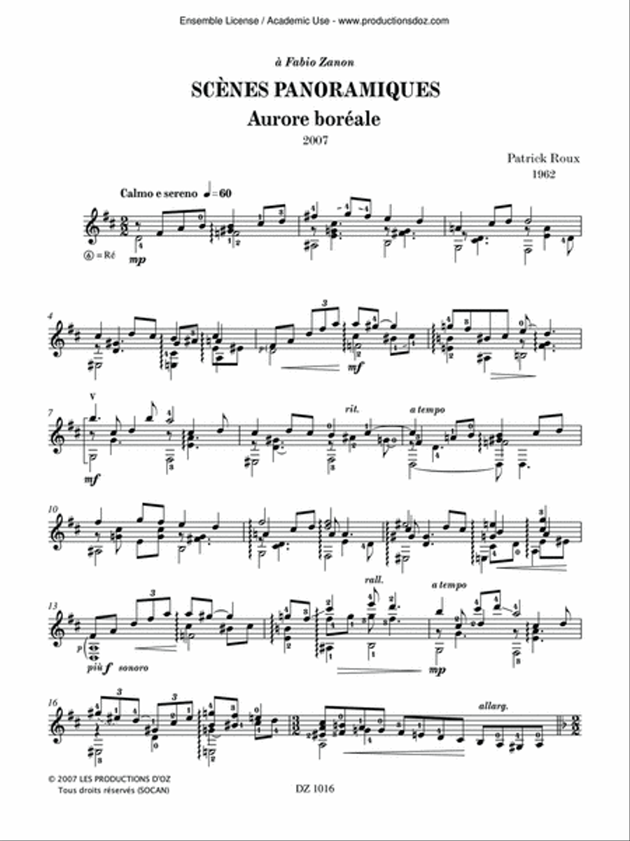 Scènes panoramiques - Aurore boréale Classical Guitar scores gallery preview page 3
