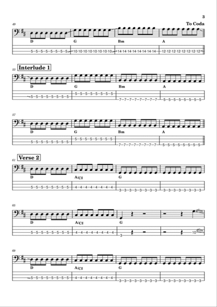 Mr. Brightside Guitar Tablature scores gallery preview page 3