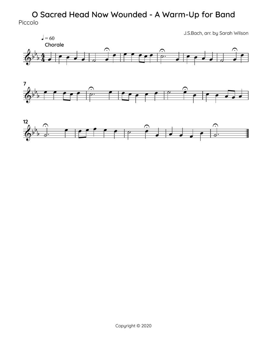 Warm-up for Concert Band in Eb - Bach Chorale Arrangement - O Sacred Head Concert Band scores gallery preview page 3