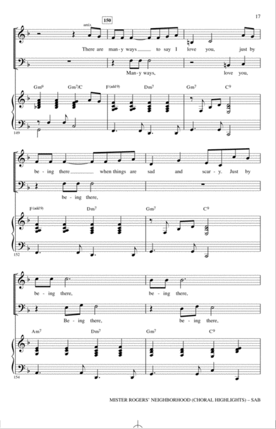 Mister Rogers' Neighborhood (Choral Highlights) (arr. Roger Emerson) 3-Part scores gallery preview page 16