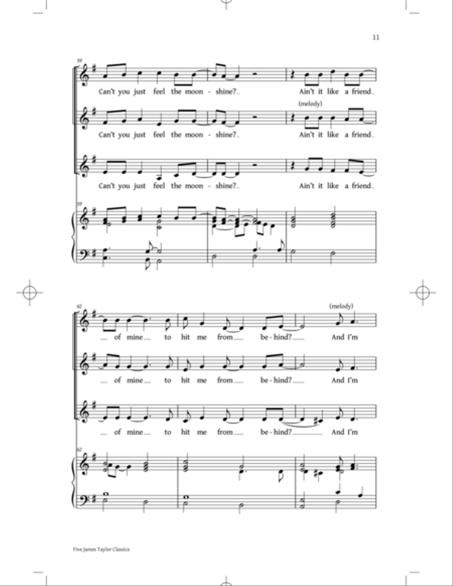 You've Got A Friend: Five James Taylor Classics SSA scores gallery preview page 9