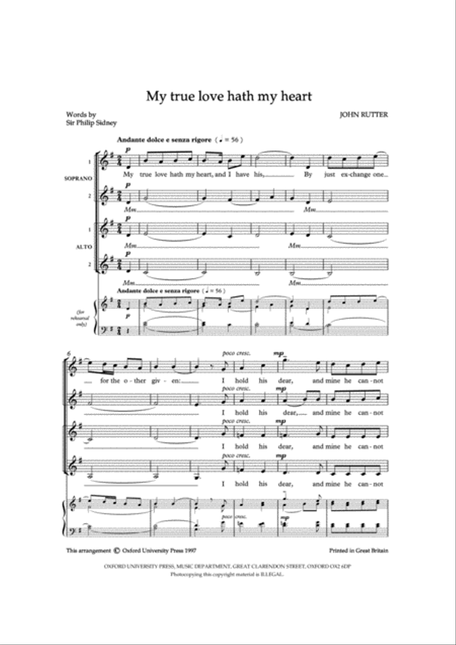 My true love hath my heart SSAA scores gallery preview page 2