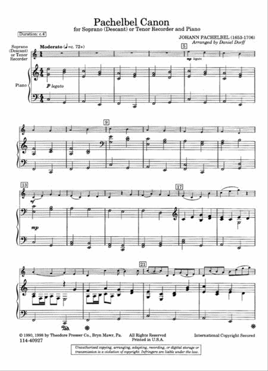 Pachelbel Canon Pachelbel Canon Chamber Music scores gallery preview page 2