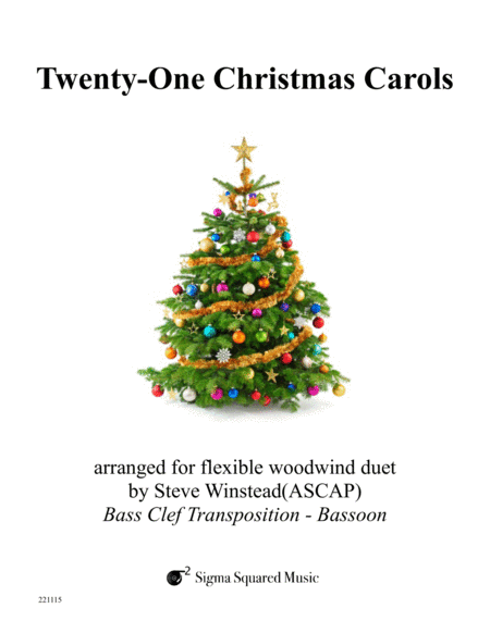 Twenty-One Christmas Carols for Flexible Woodwind Duet - Bass Clef image number null