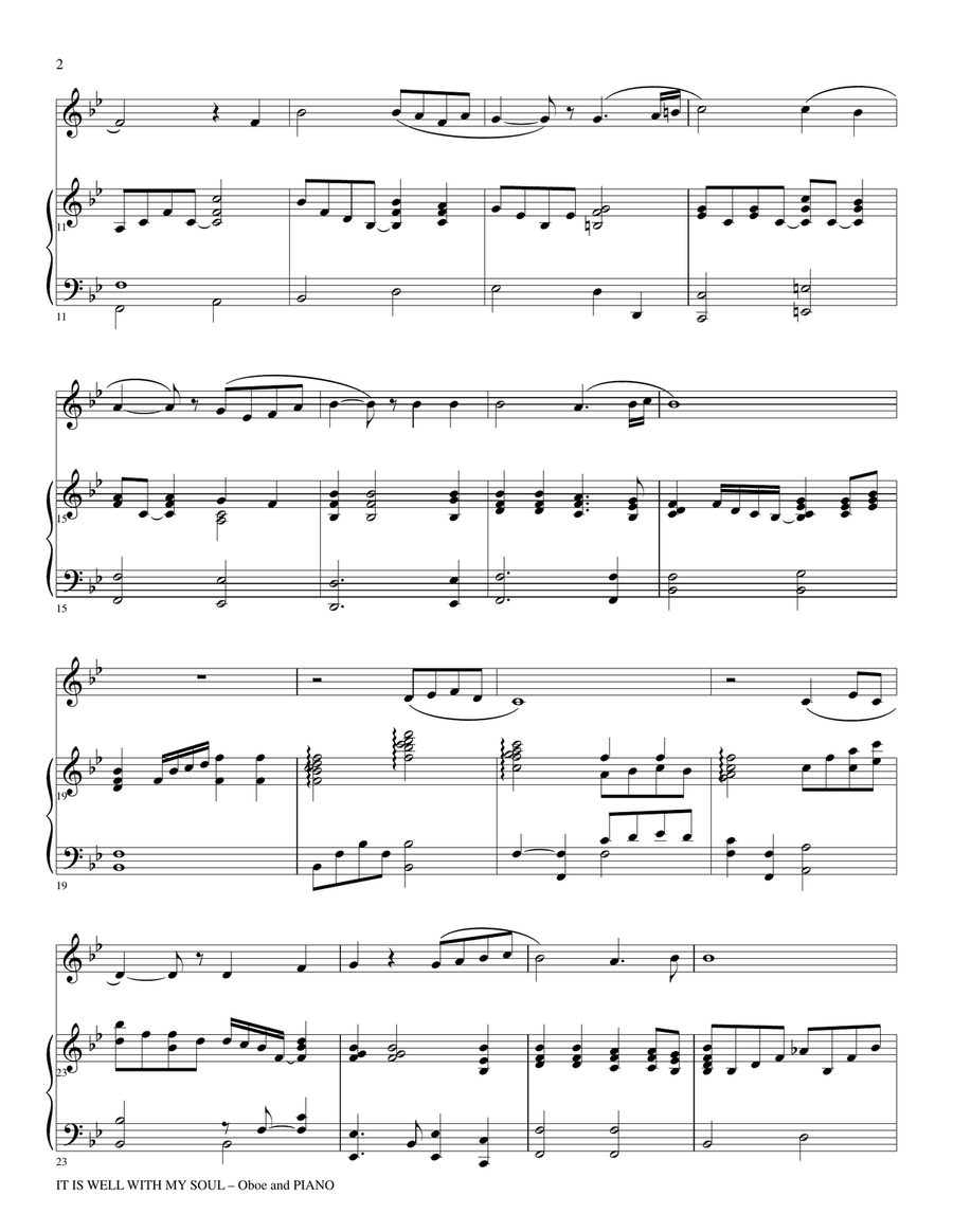 It Is Well With My Soul (Oboe Pn duet with Ob Part) Woodwind Duet scores gallery preview page 2