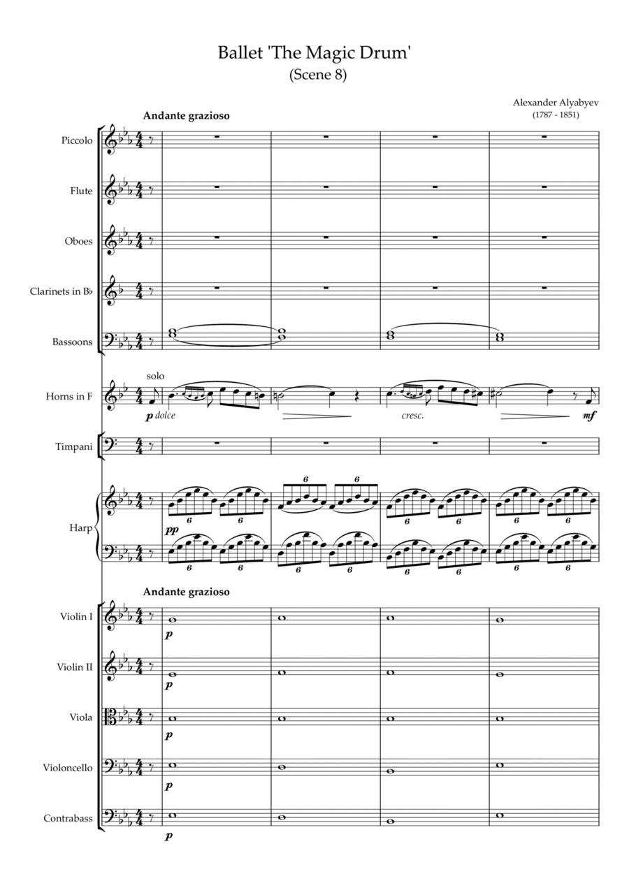 Ballet 'The Magic Drum' - Scene 8 Full Orchestra scores gallery preview page 1