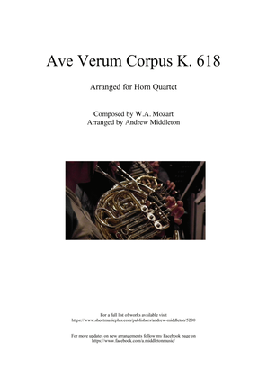 Ave Verum Corpus K. 618 arranged for Horn Quartet