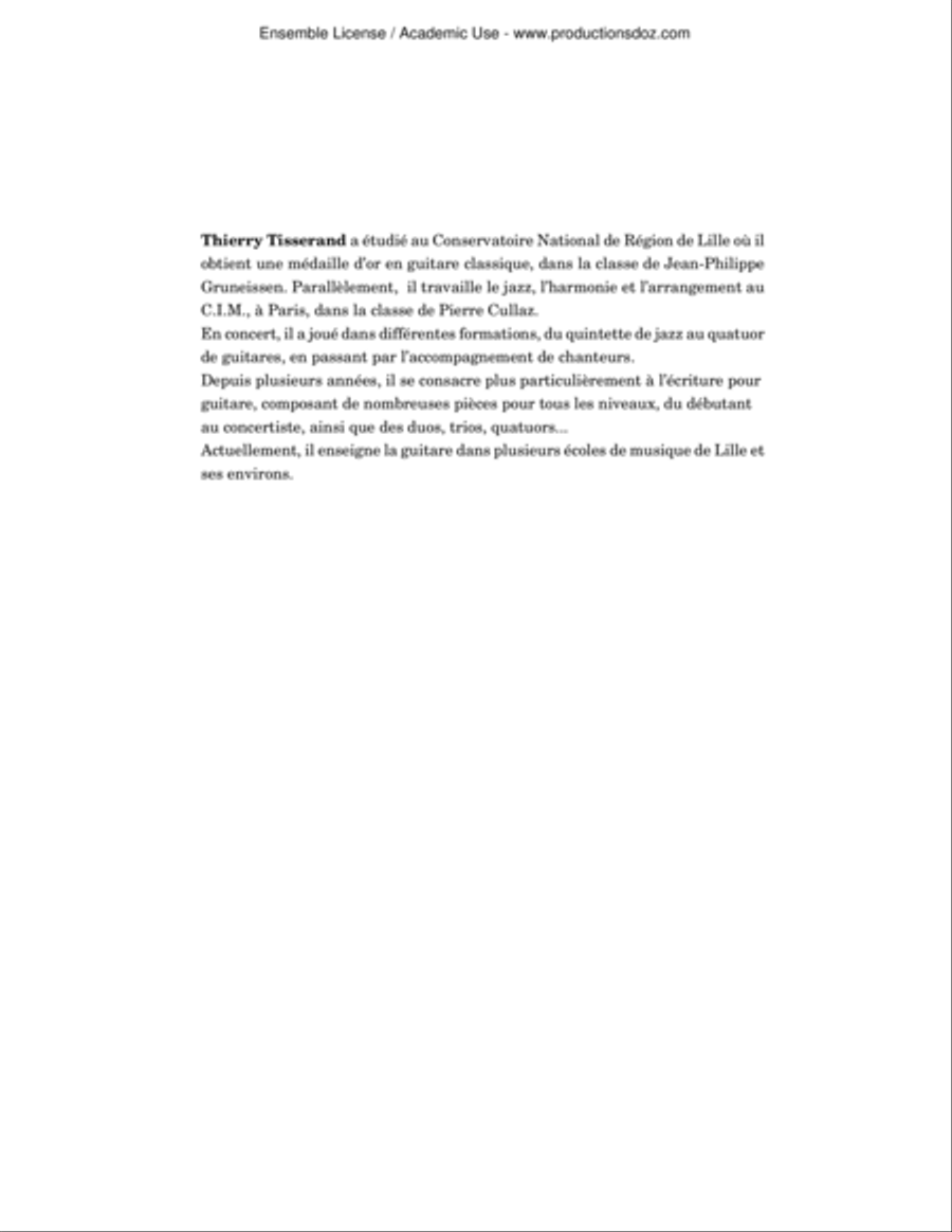 Valse des magiciennes, Valse des ombrelles Guitar Ensemble scores gallery preview page 2