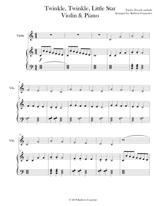 Twinkle, Twinkle, Little Star (Piano & Violin)