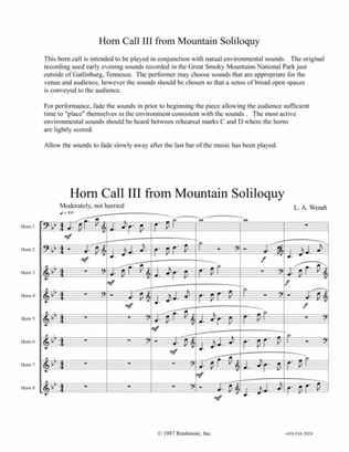 Horn Call III from Mountain Soliloquy - Horn Octet