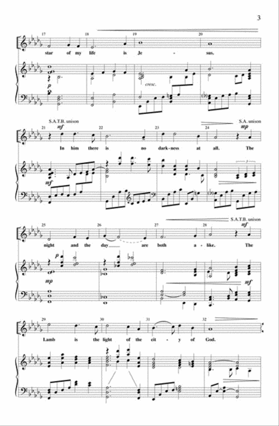 I Want to Walk as a Child of the Light 4-Part scores gallery preview page 3