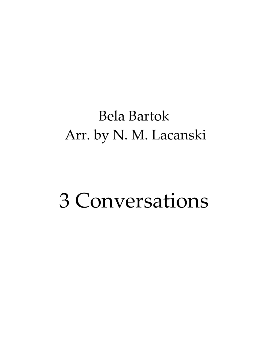 3 Conversations B-Flat Clarinet scores gallery preview page 1