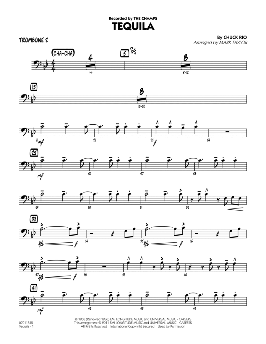 Tequila - Trombone 2 Trombone scores gallery preview page 1