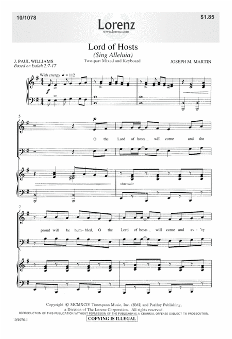Lord of Hosts 2-Part scores gallery preview page 1