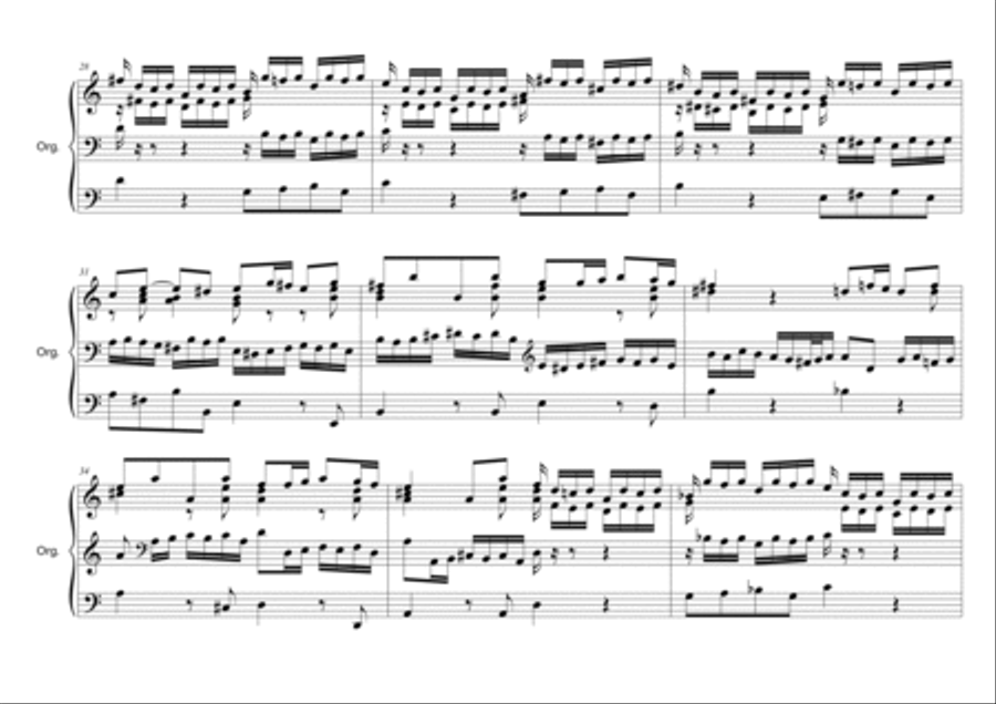 ORGAN CONCERTO No.4 in C Major - BWV 595 - 1st. Movement of a Concerto by Prince Johann Ernst's of Organ Solo scores gallery preview page 4