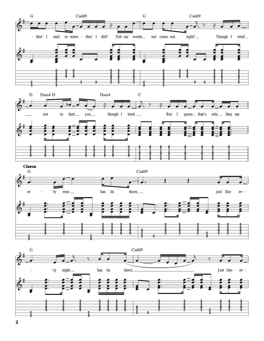 Every Rose Has Its Thorn Acoustic Guitar scores gallery preview page 2