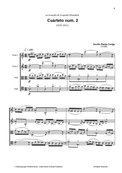 Cuarteto No. 2 for String Quartet