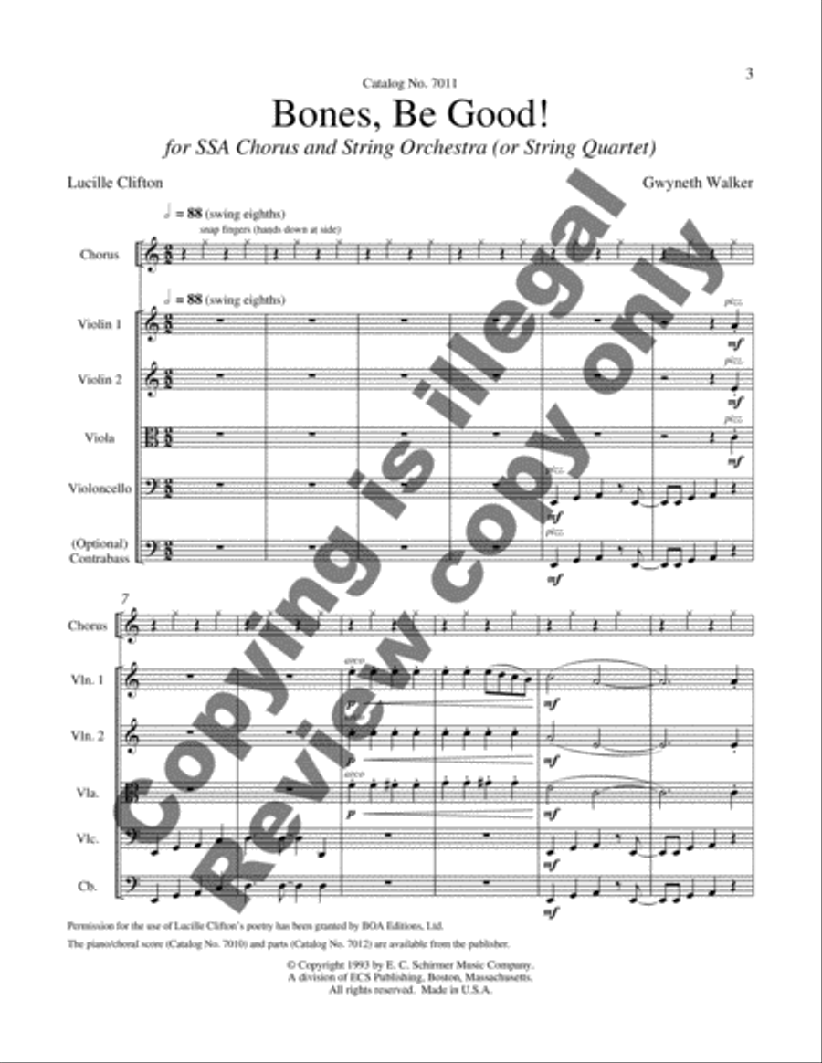 Dreams and Dances: 1. Bones Be Good! (SSA Full Score)