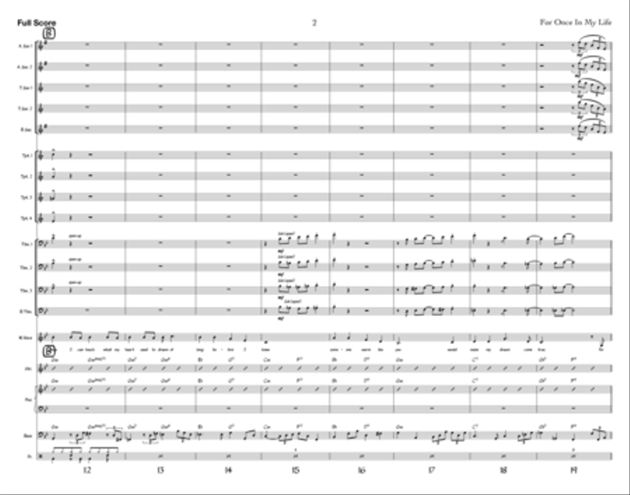 For Once In My Life Jazz Ensemble scores gallery preview page 2