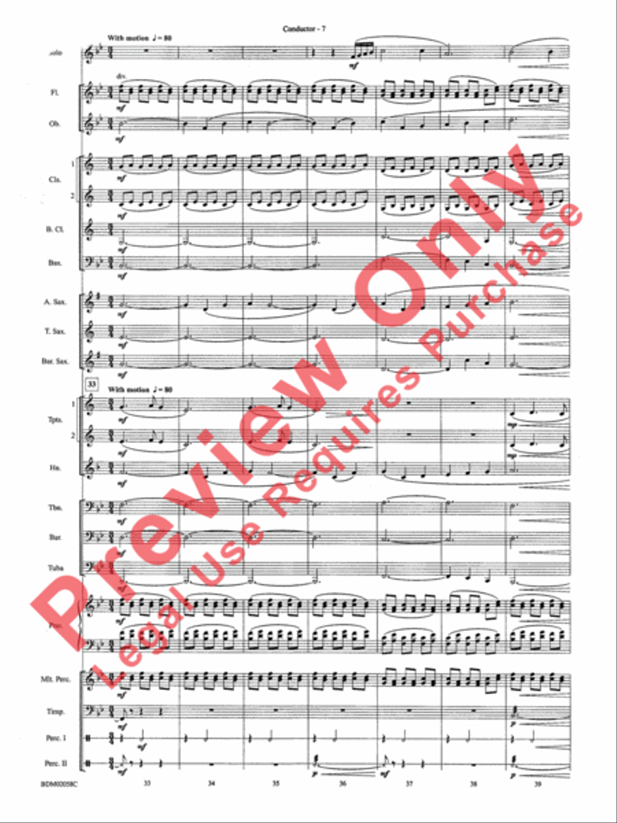 All Is Calm (Based on Silent Night) Concert Band scores gallery preview page 9