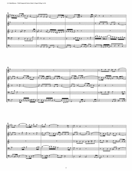Fugue 08 from Well-Tempered Clavier, Book 2 (Conical Brass Quintet) image number null