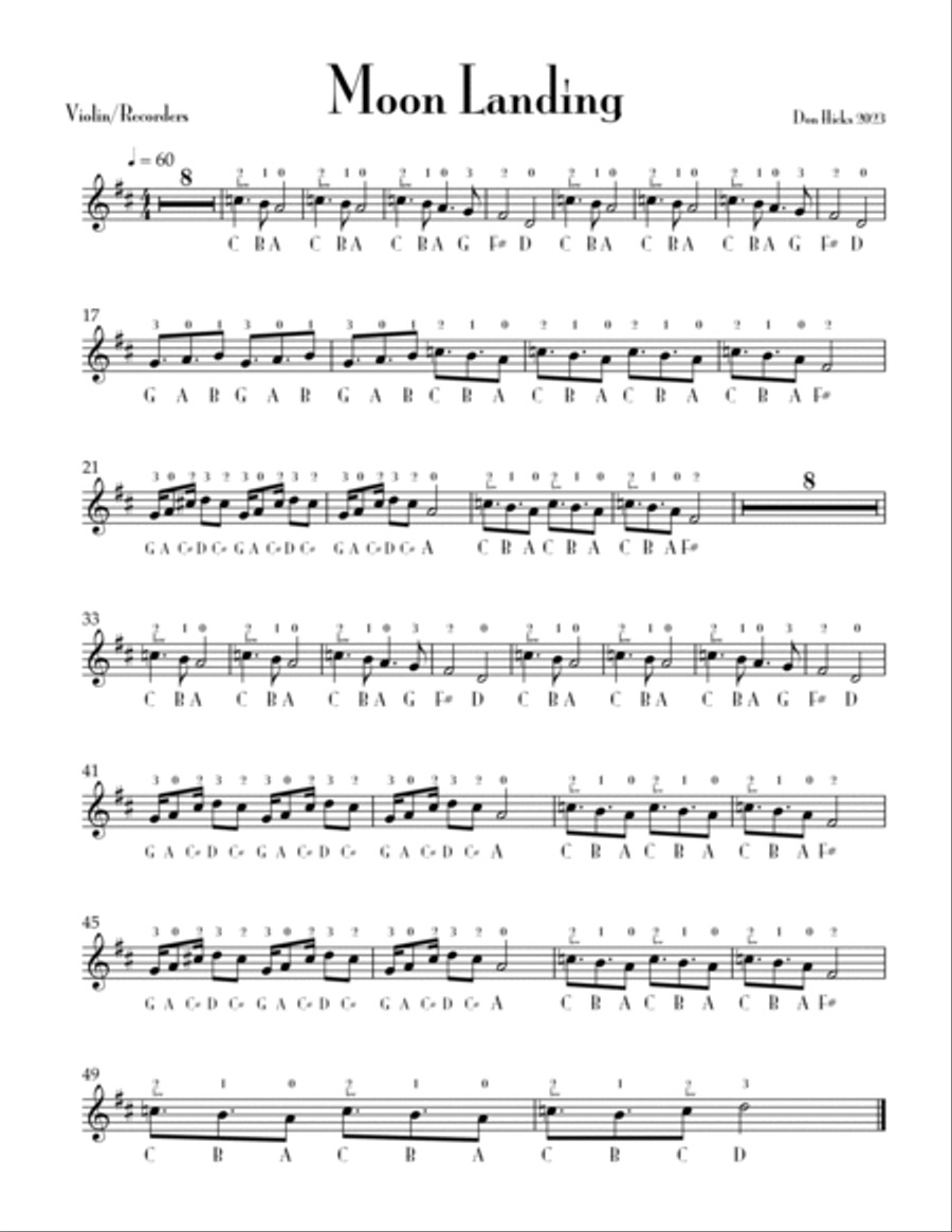 Moon Landing Orff Instrument scores gallery preview page 2