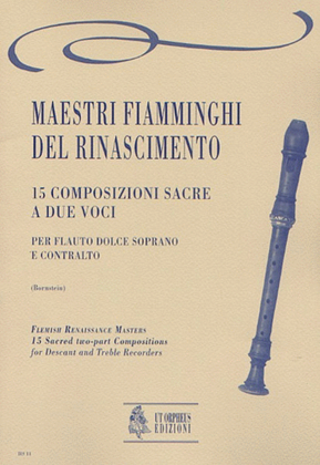 Book cover for 15 Sacred two-part Compositions for Descant and Treble Recorders