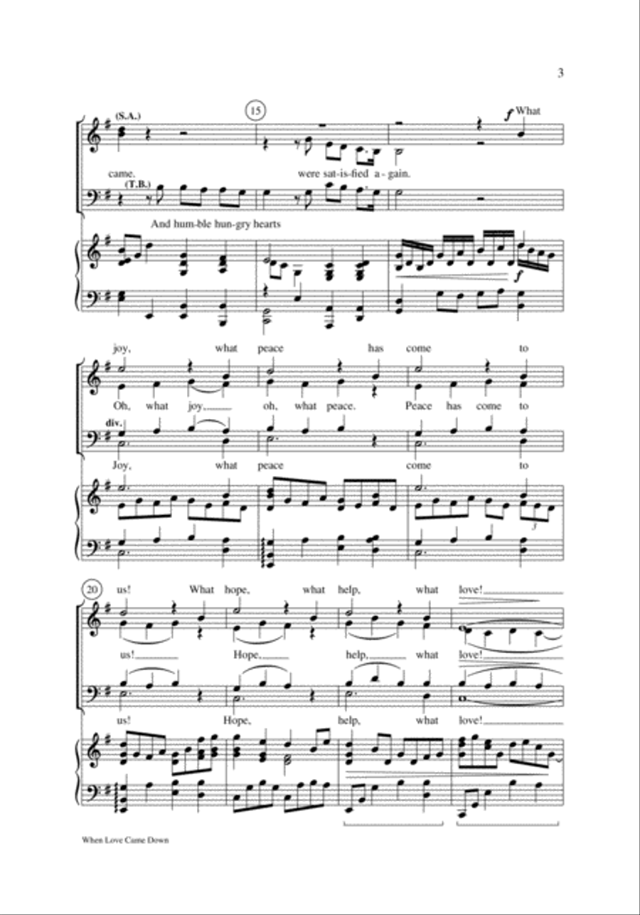 When Love Came Down 4-Part scores gallery preview page 3