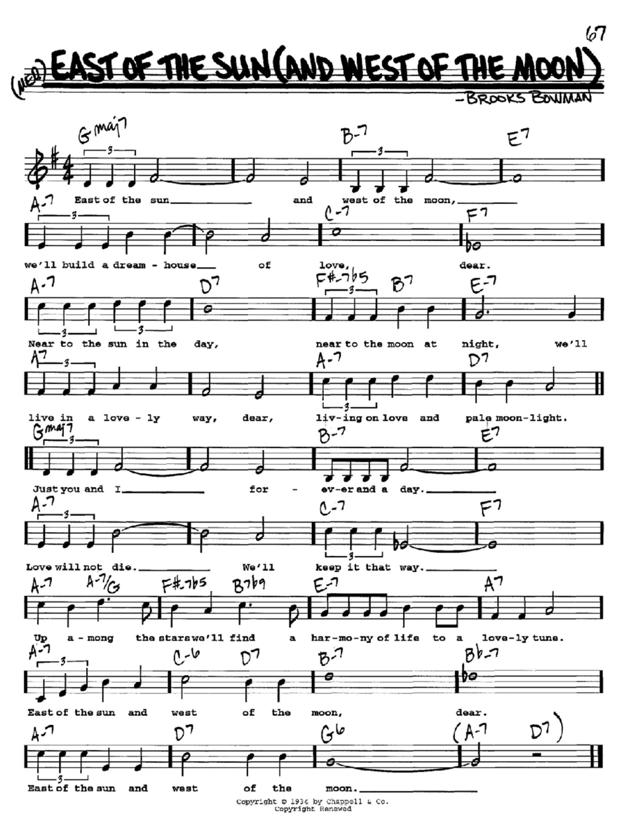 East Of The Sun (And West Of The Moon) Voice scores gallery preview page 1
