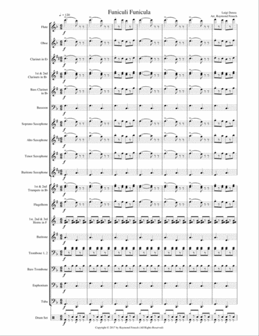 Funiculi Funicula - for Pep Band; Concert Band; Basketball Band; Jazz Combo Concert Band scores gallery preview page 5