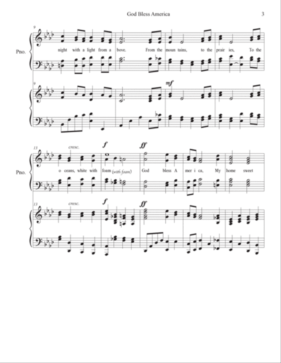 God Bless America Voice scores gallery preview page 3