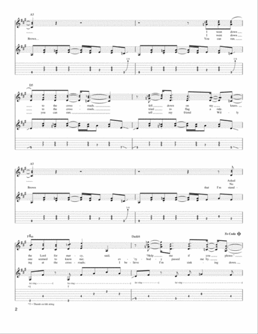 Cross Road Blues (Crossroads) Acoustic Guitar scores gallery preview page 2